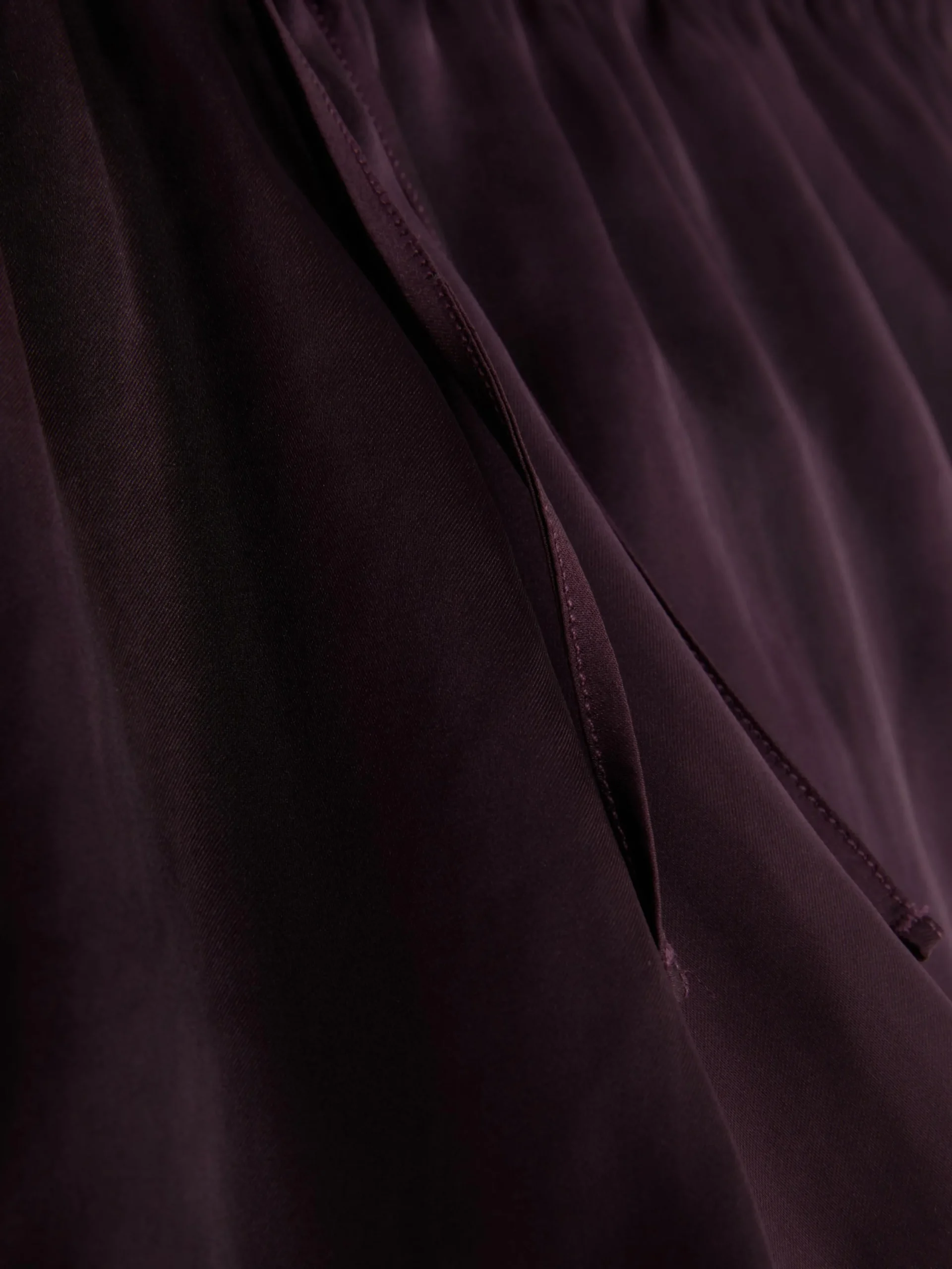 Culotte|Primark Culotte Légère En Satin Avec Finitions En Dentelle Bordeaux