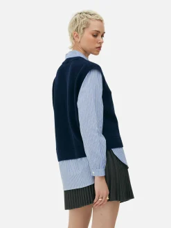 Chemises Et Blouses|Primark Débardeur Chemise 2-en-1 Superposé Bleu marine