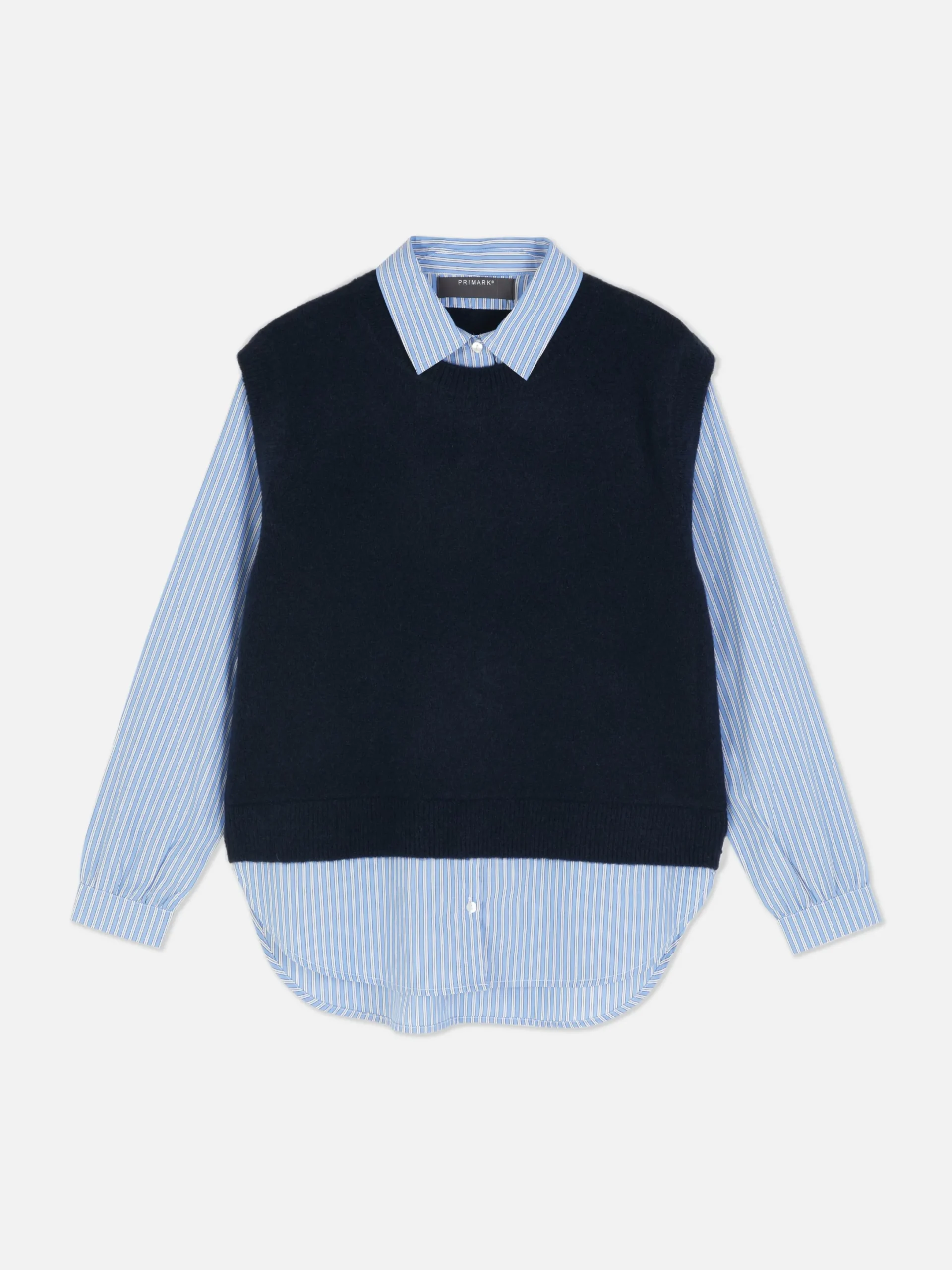Chemises Et Blouses|Primark Débardeur Chemise 2-en-1 Superposé Bleu marine
