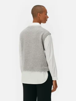 Chemises Et Blouses|Primark Débardeur Chemise 2-en-1 Superposé Gris clair