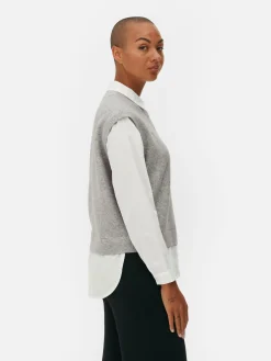 Chemises Et Blouses|Primark Débardeur Chemise 2-en-1 Superposé Gris clair