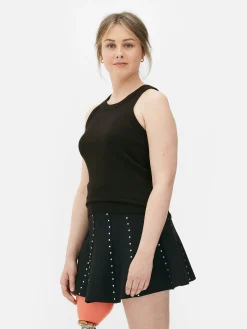 Hauts Et T-Shirts|Primark Débardeur Côtelé à Dos Nageur Noir