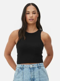Hauts Et T-Shirts|Primark Débardeur Côtelé à Dos Nageur Noir