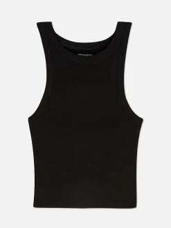 Hauts Et T-Shirts|Primark Débardeur Côtelé à Dos Nageur Noir