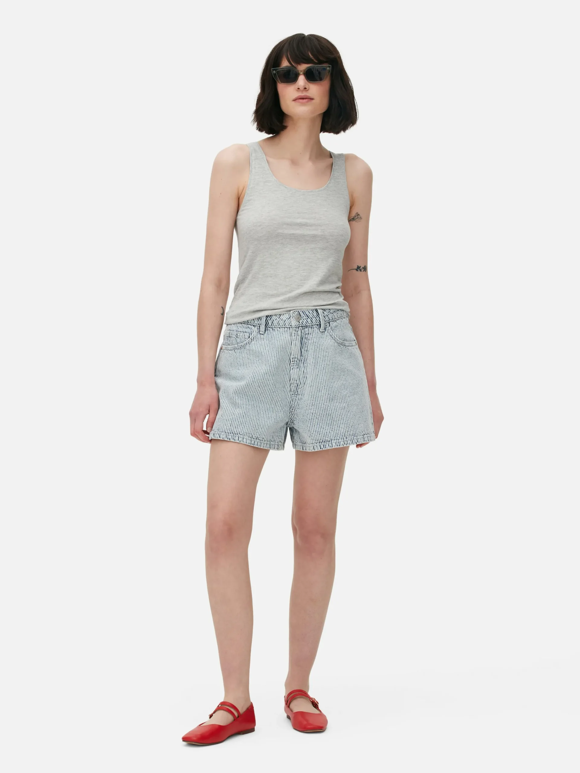 Hauts Et T-Shirts|Primark Débardeur Décolleté En Tissu Stretch Gris chiné