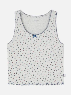 Hauts De Pyjama|Primark Débardeur De Pyjama Côtelé à Petites Fleurs Gris