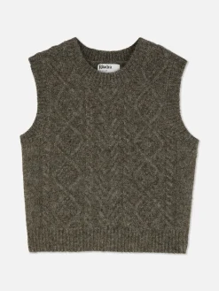 Pulls Et Gilets|Primark Débardeur En Maille Torsadée Rita Ora Chocolat
