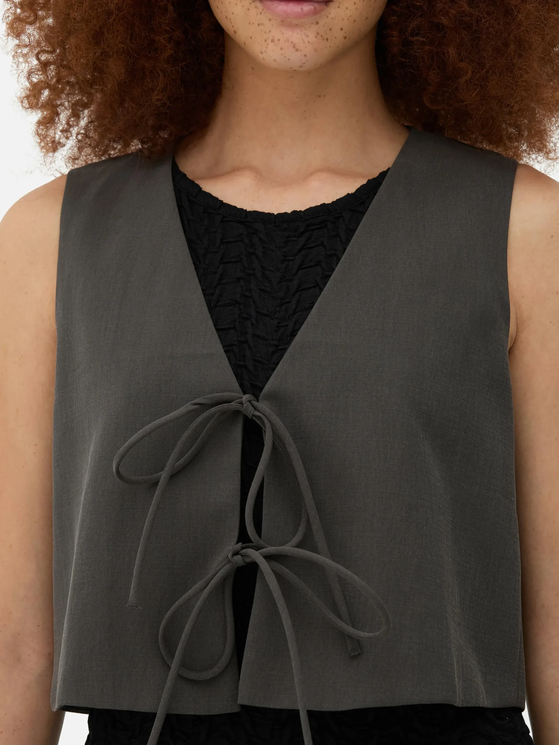 Hauts Et T-Shirts|Primark Débardeur Noué Sur Le Devant Gris