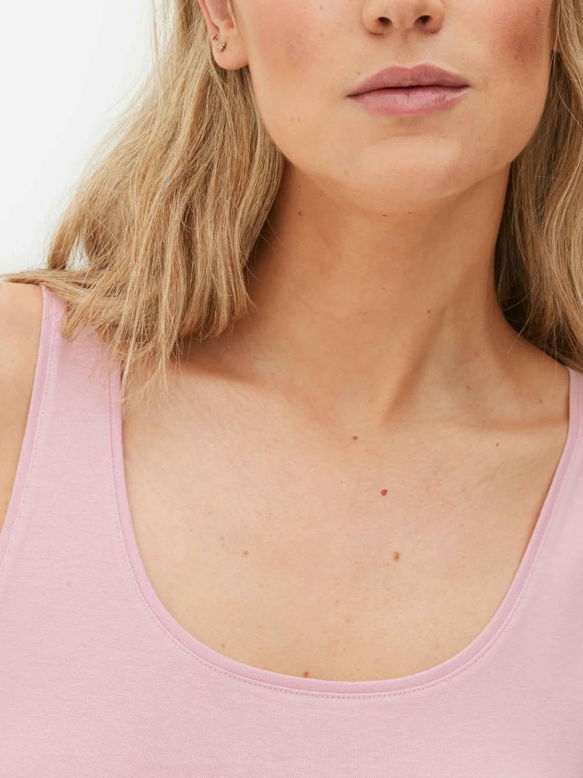 Hauts Et T-Shirts|Primark Débardeur Stretch Décolleté Essential Rose clair
