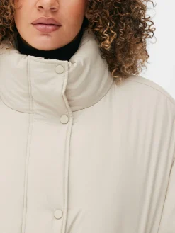 Manteaux Et Vestes|Primark Doudoune à Col Cheminée Grège