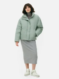 Manteaux Et Vestes|Primark Doudoune à Col Cheminée Vert