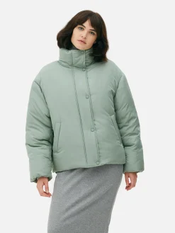Manteaux Et Vestes|Primark Doudoune à Col Cheminée Vert