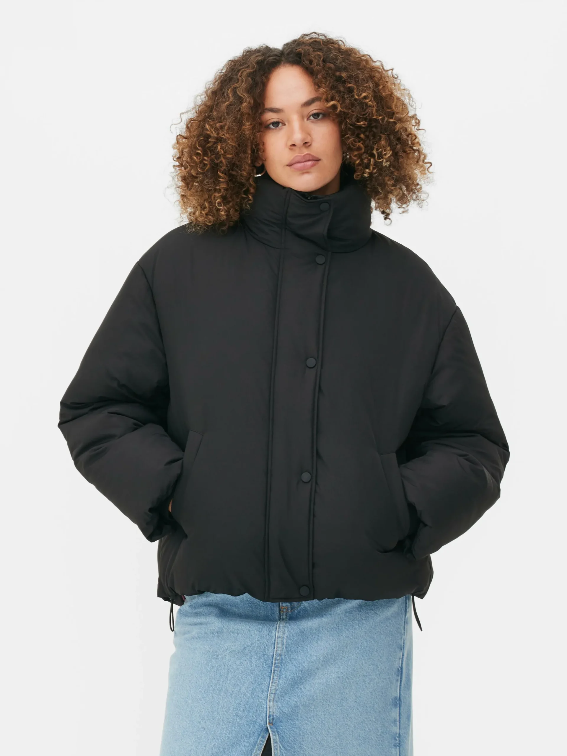 Manteaux Et Vestes|Primark Doudoune à Col Cheminée Noir