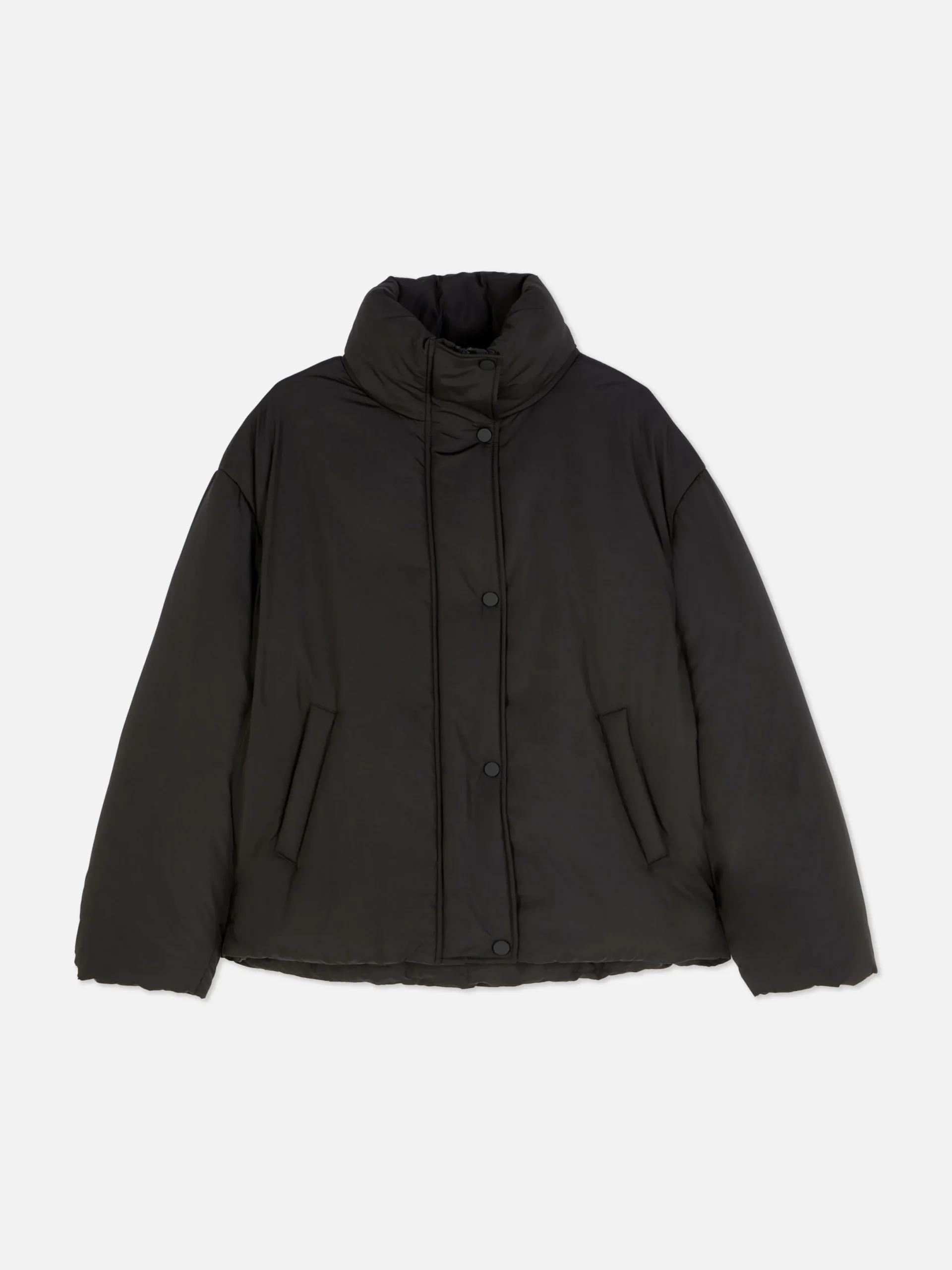 Manteaux Et Vestes|Primark Doudoune à Col Cheminée Noir