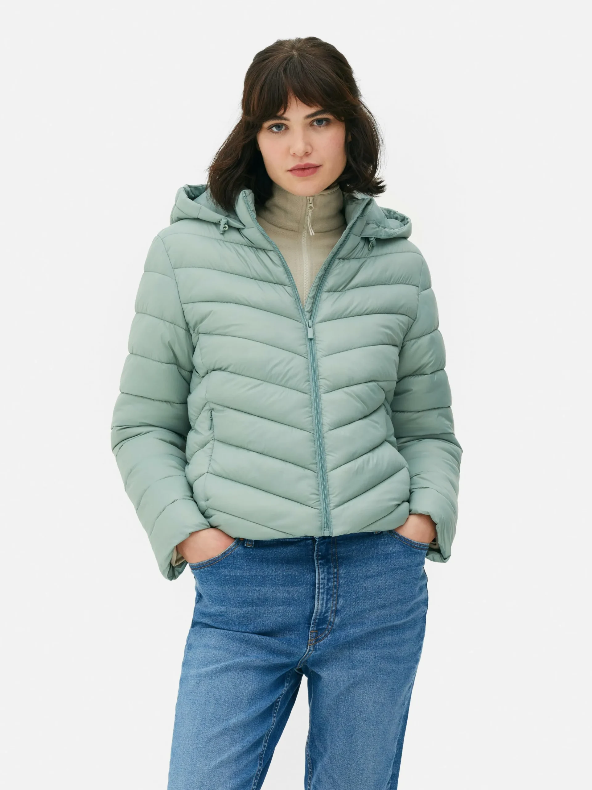 Manteaux Et Vestes|Primark Doudoune Légère à Capuche Vert