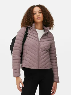 Manteaux Et Vestes|Primark Doudoune Légère à Capuche Rose foncé