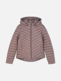 Manteaux Et Vestes|Primark Doudoune Légère à Capuche Rose foncé