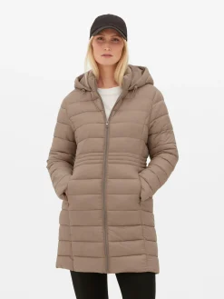 Manteaux Et Vestes|Primark Doudoune Longue Ultra-légère Moka