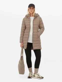 Manteaux Et Vestes|Primark Doudoune Longue Ultra-légère Moka