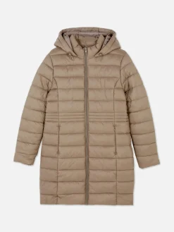 Manteaux Et Vestes|Primark Doudoune Longue Ultra-légère Moka