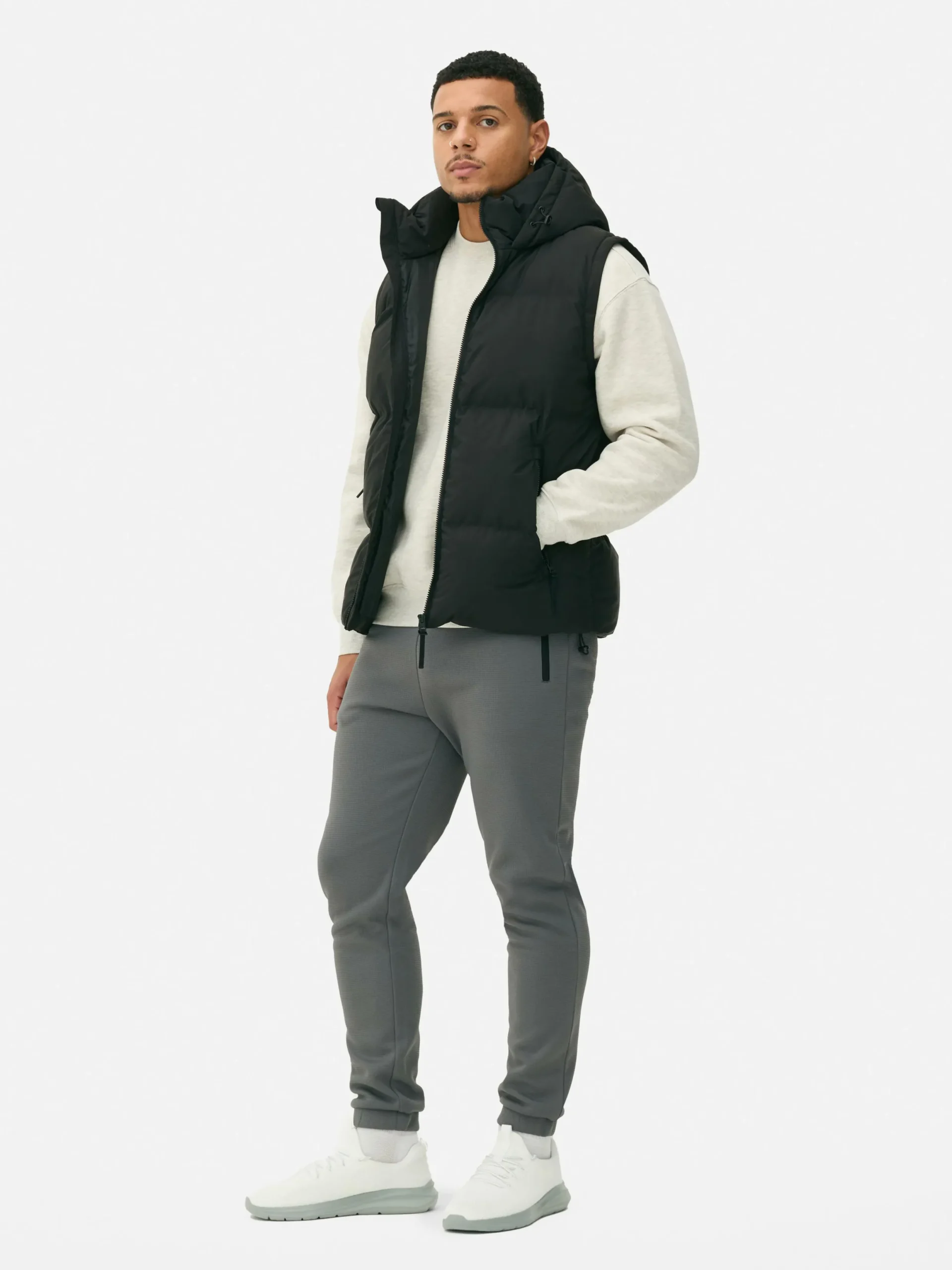 Manteaux Et Vestes|Primark Doudoune Sans Manches à Capuche Noir