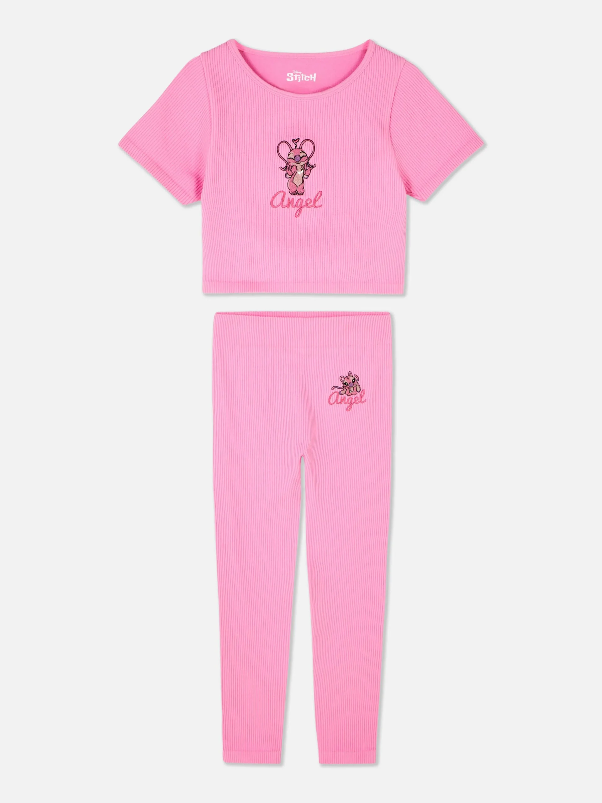 Pyjamas Et Vêtements De Nuit|Primark Ensemble Décontracté Côtelé Disney Lilo & Stitch Angel Rose