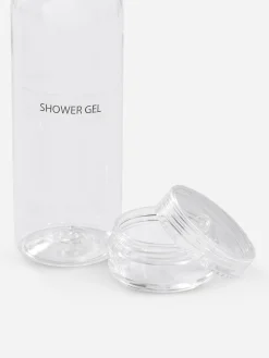Accessoires De Soins|Accessoires Voyages|Primark Ensemble De Flacons De Voyage Et D'étiquettes Anthracite chiné