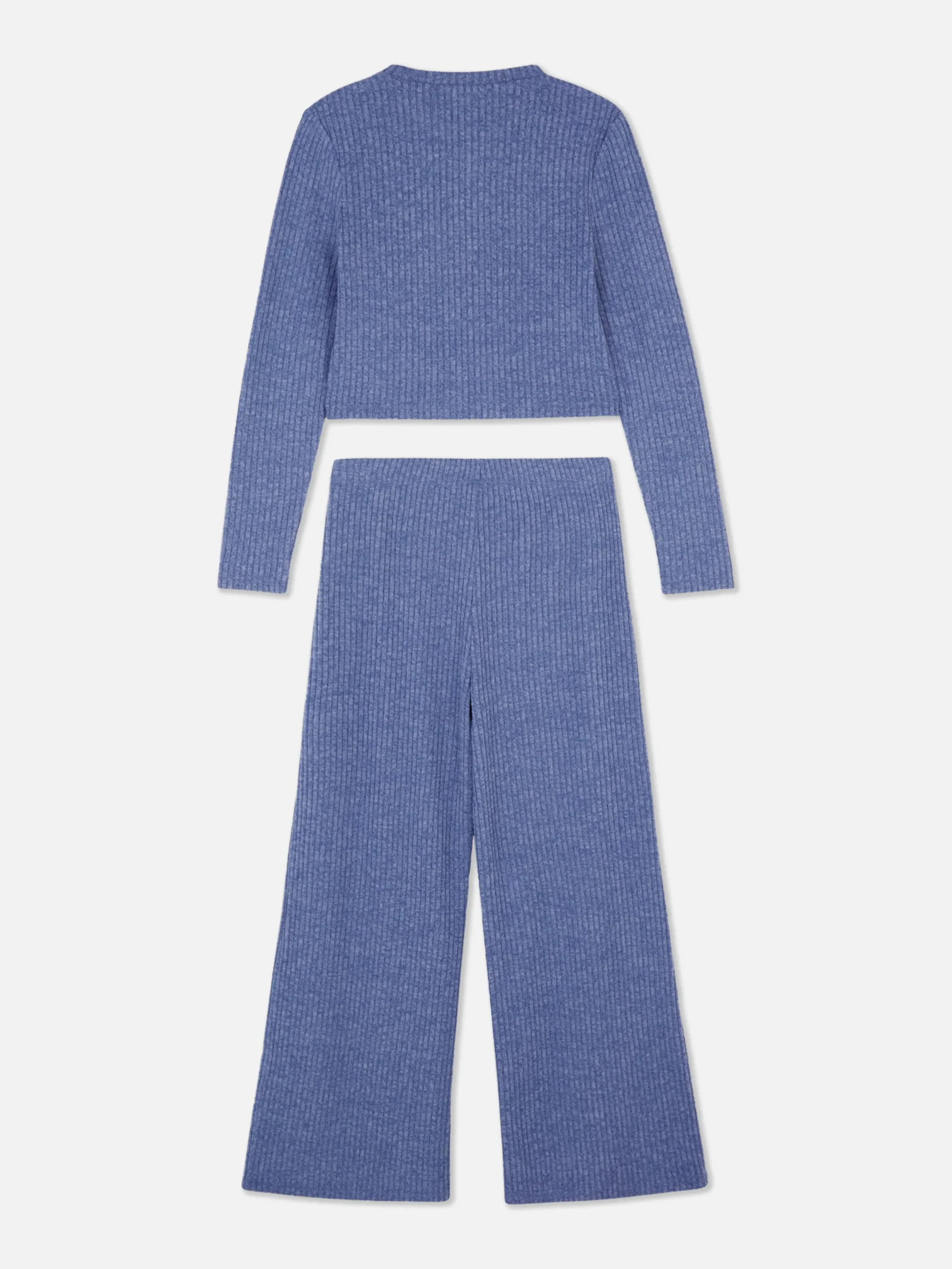 Ensembles Et Tenues|Primark Ensemble Haut Côtelé à Manches Longues Et Legging Bleu marine