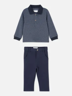 Ensembles Et Tenues|Primark Ensemble Polo Et Pantalon Bleu marine