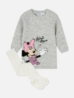 Robes Et Jupes|Primark Ensemble Robe Et Collants Disney Minnie Mouse Gris