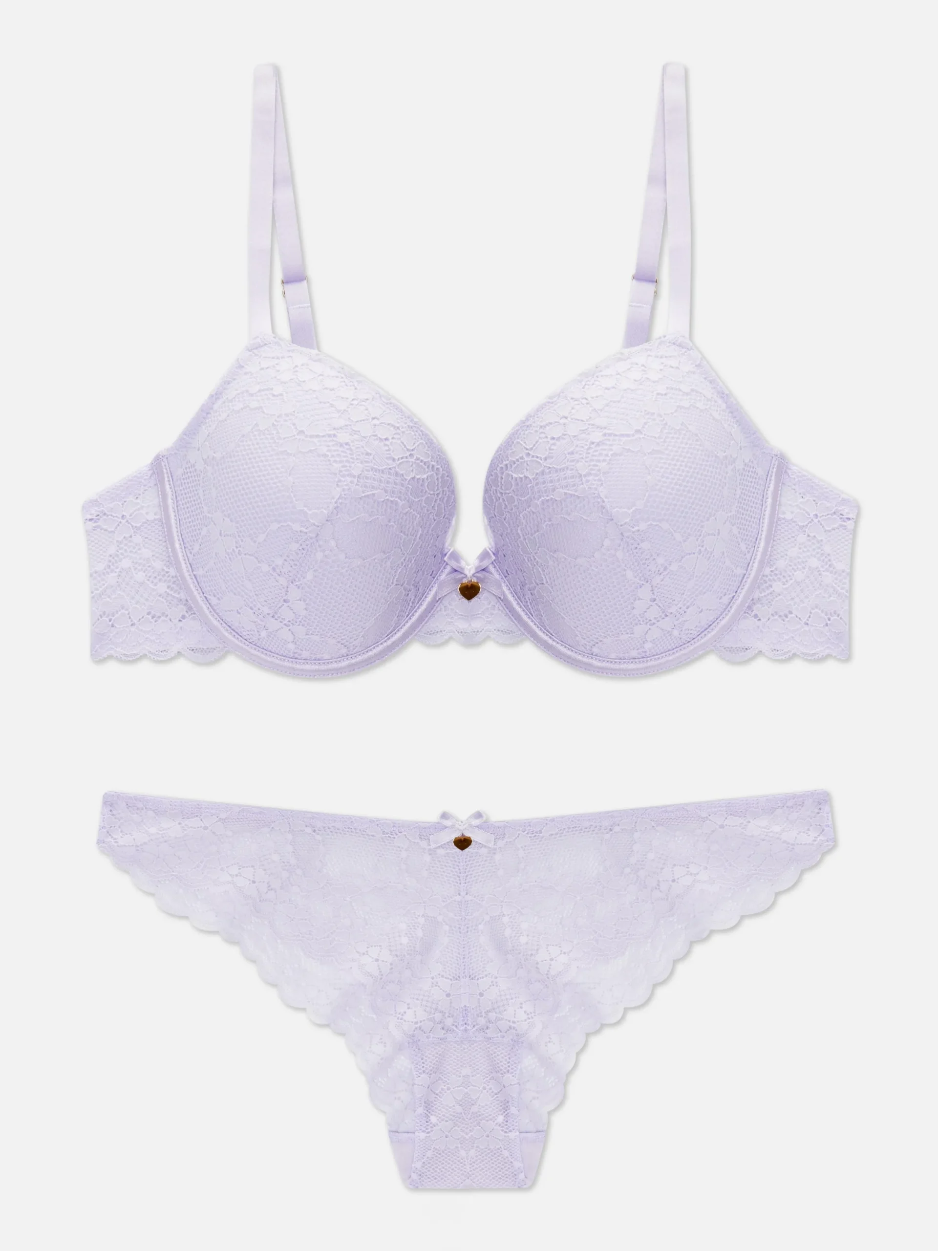 Ensembles Lingerie|Primark Ensemble Soutien-gorge Moulé Et Culotte En Dentelle Lilas