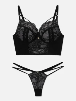 Ensembles Lingerie|Primark Ensemble Soutien-gorge Push-up Long Et String Noir