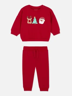 Ensembles Et Tenues|Primark Ensemble Sweat-shirt Et Bas De Jogging De Noël Rouge