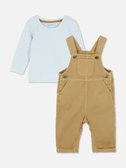 Ensembles Et Tenues|Primark Ensemble T-shirt à Manches Longues Et Salopette Grège