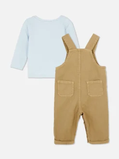 Ensembles Et Tenues|Primark Ensemble T-shirt à Manches Longues Et Salopette Grège