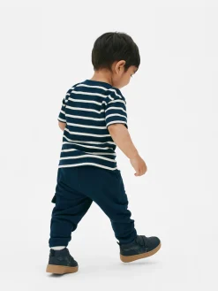 Ensembles Et Tenues|Primark Ensemble T-shirt Rayé Et Bas De Jogging à Revers Bleu marine