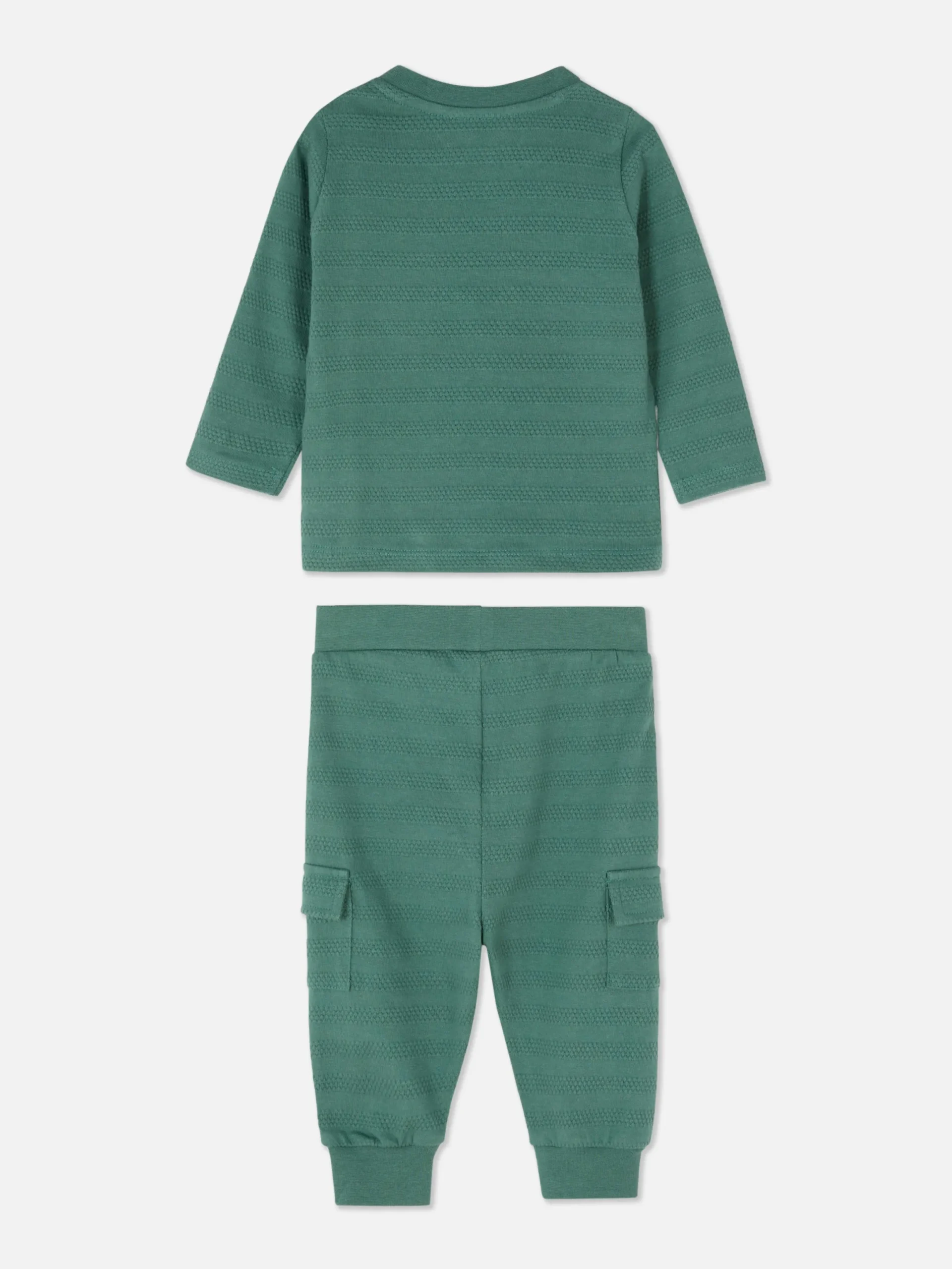 Ensembles Et Tenues|Primark Ensemble T-shirt Texturé Et Pantalon Cargo Vert