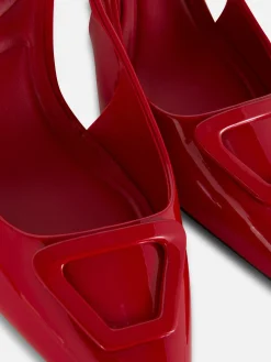 Vêtements Gothiques|Chaussures À Talons|Primark Escarpins Bas à Talon Ouvert Rouge