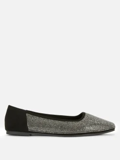 Ballerines|Primark Escarpins Cloutés à Bout Carré Noir