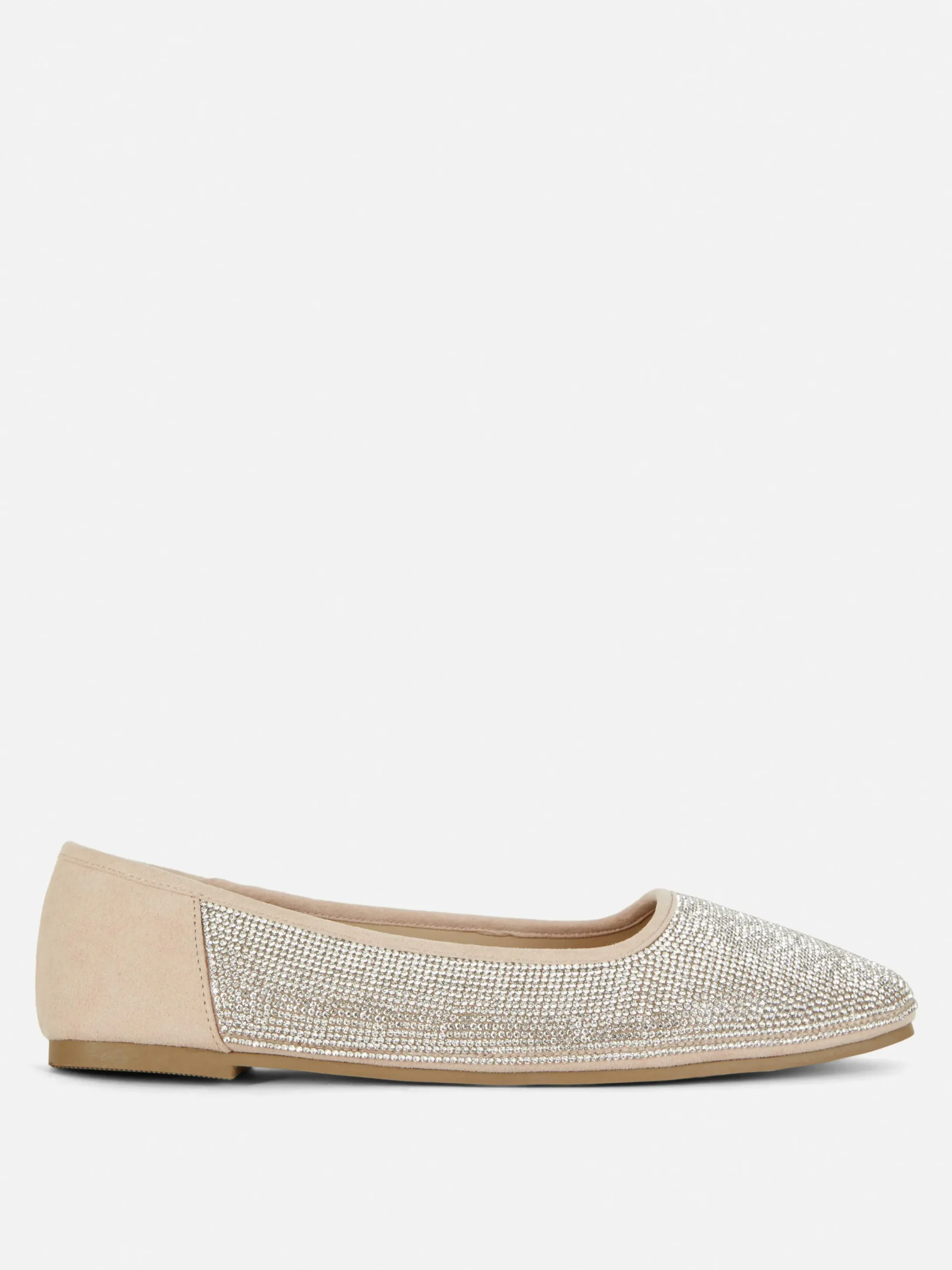Ballerines|Primark Escarpins Cloutés à Bout Carré Rose clair