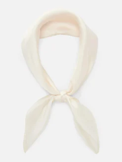 Chapeaux, Gants Et Écharpes|Primark Foulard Classique En Satin Écru