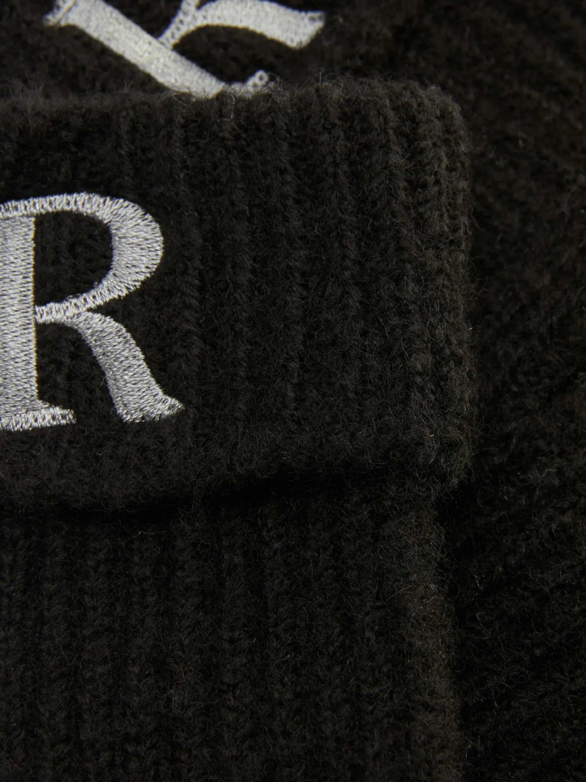 Chapeaux, Gants Et Écharpes|Primark Gants En Maille Côtelée Avec Initiale Brodée Noir