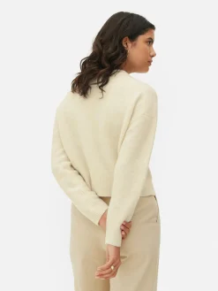Pulls Et Gilets|Primark Gilet Boutonné à Col Ras-du-cou Ivoire