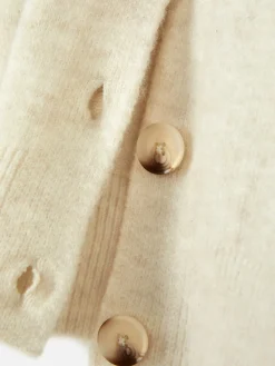 Pulls Et Gilets|Primark Gilet Boutonné à Col Ras-du-cou Ivoire