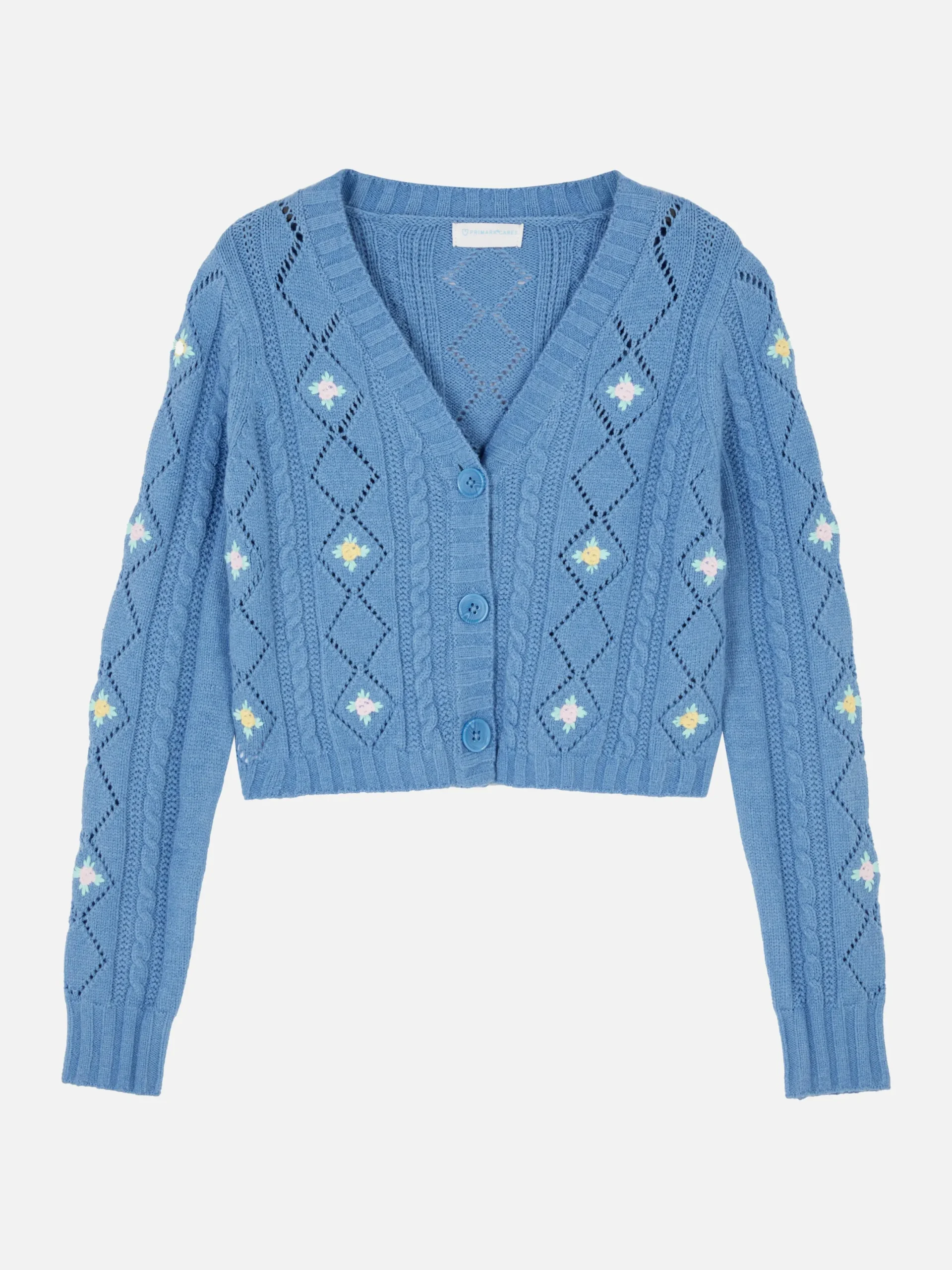 Pulls Et Gilets|Primark Gilet Brodé à Col En V Bleu