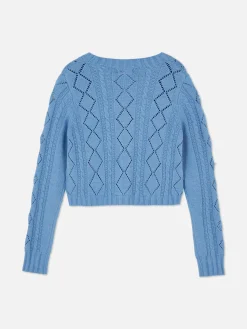 Pulls Et Gilets|Primark Gilet Brodé à Col En V Bleu