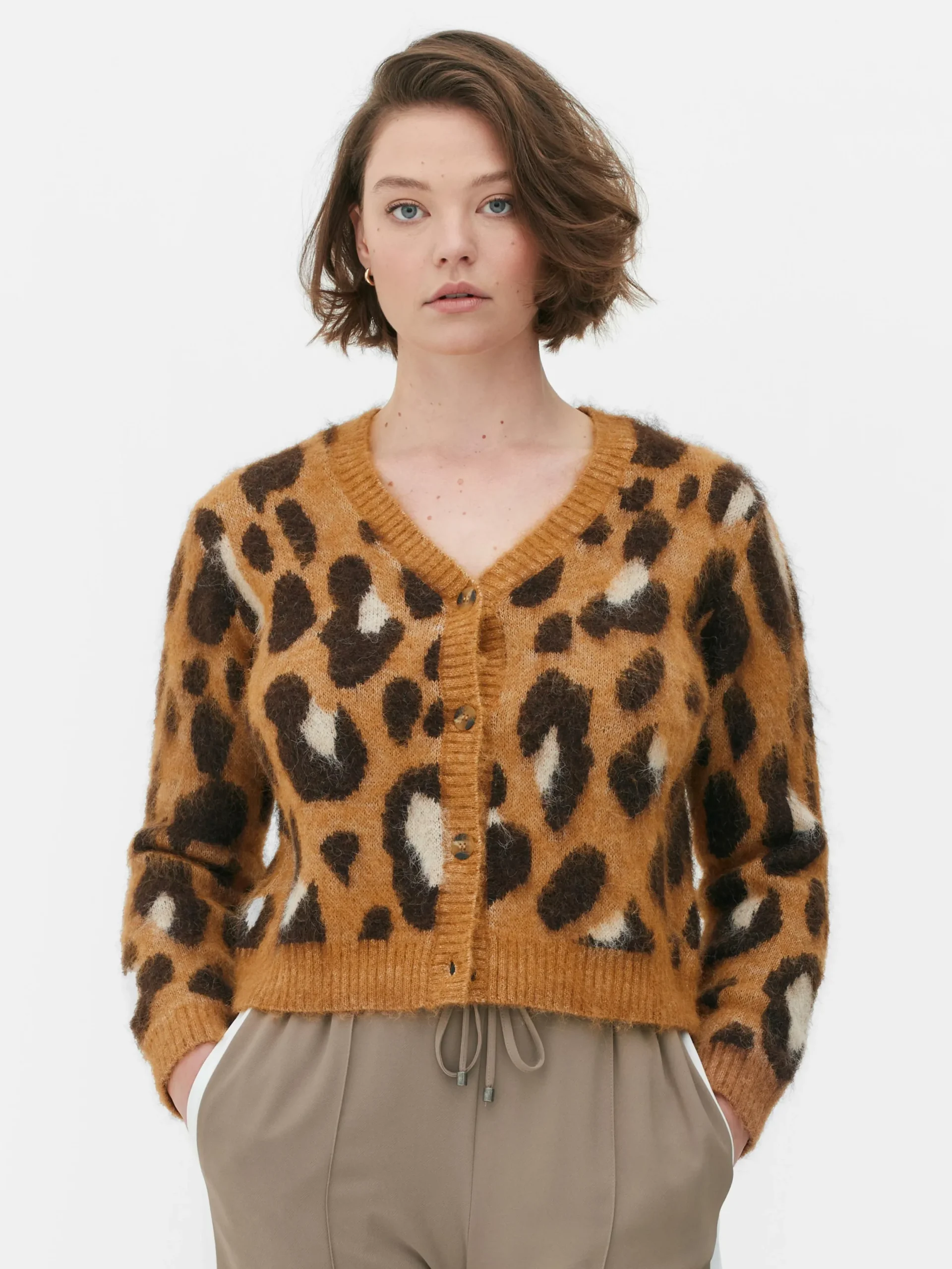 Pulls Et Gilets|Primark Gilet Court à Motif Léopard Multicolore