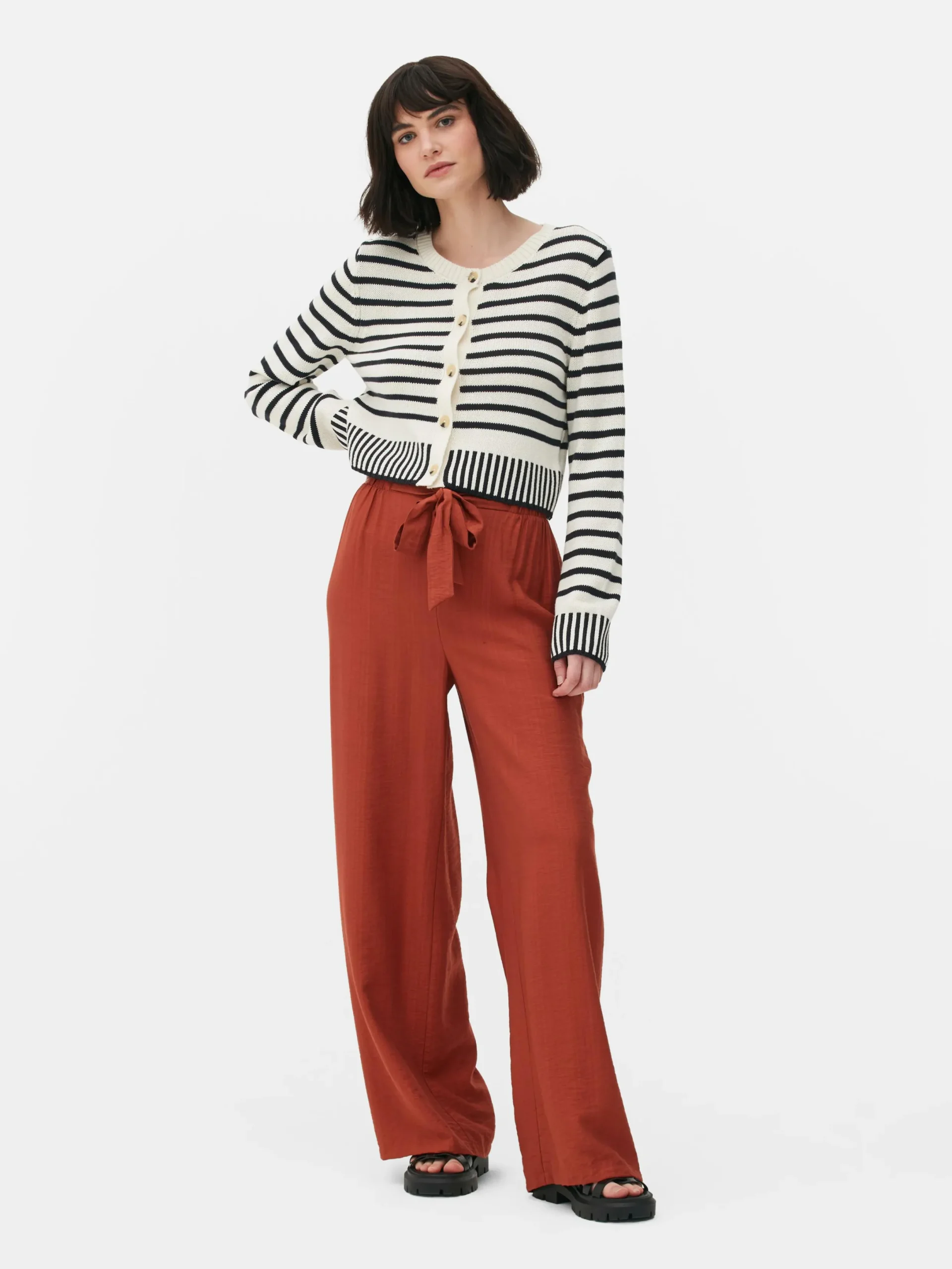 Pulls Et Gilets|Primark Gilet Court à Rayures Noir/Blanc