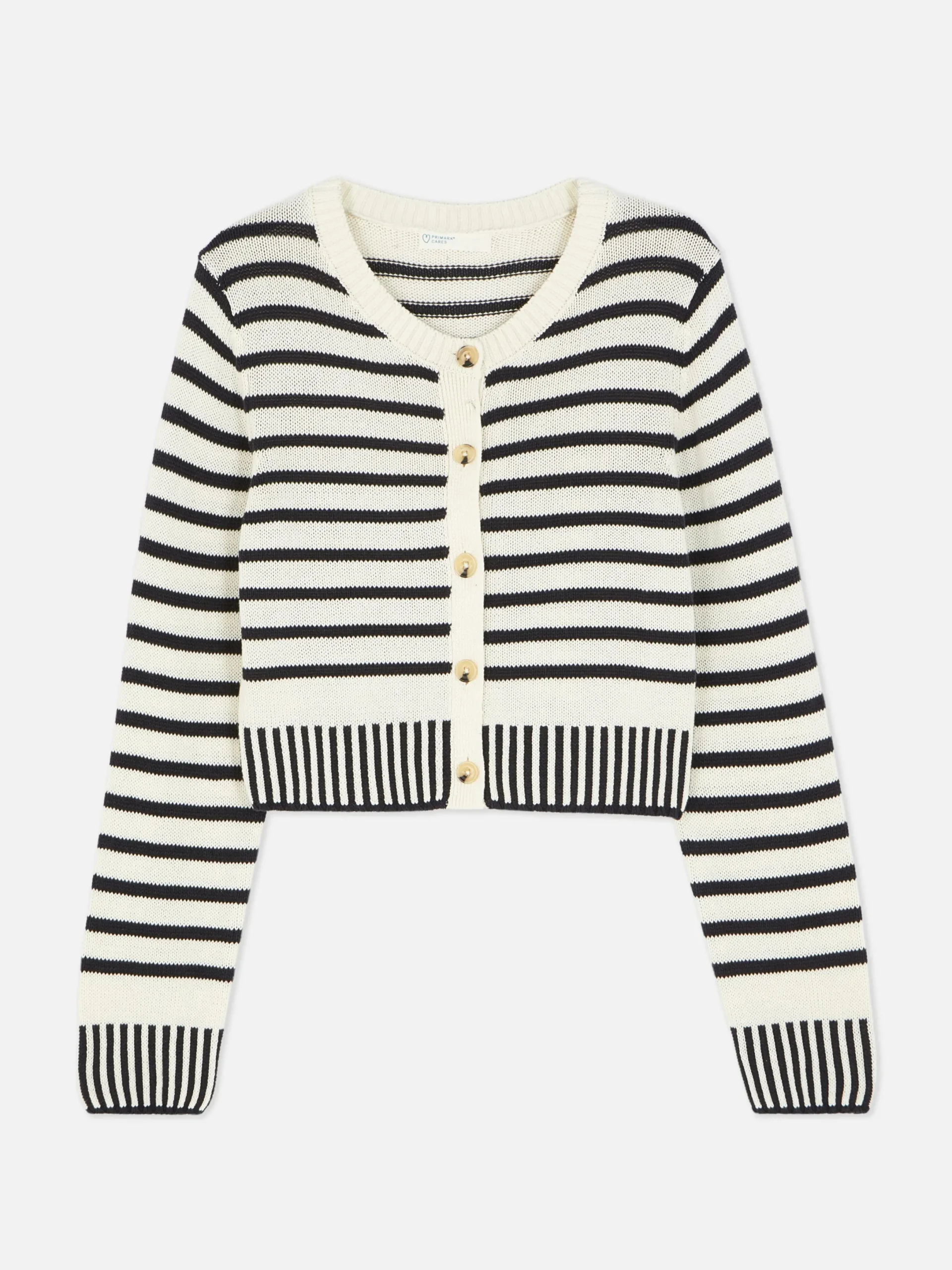 Pulls Et Gilets|Primark Gilet Court à Rayures Noir/Blanc