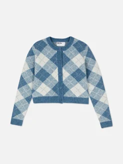 Pulls Et Gilets|Primark Gilet En Maille à Losanges à Coordonner Rita Ora Bleu